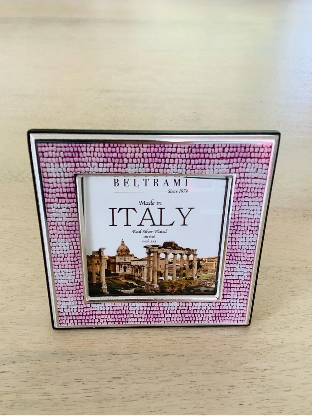Beltrami Italy Pink Silver Plated Picture Frame